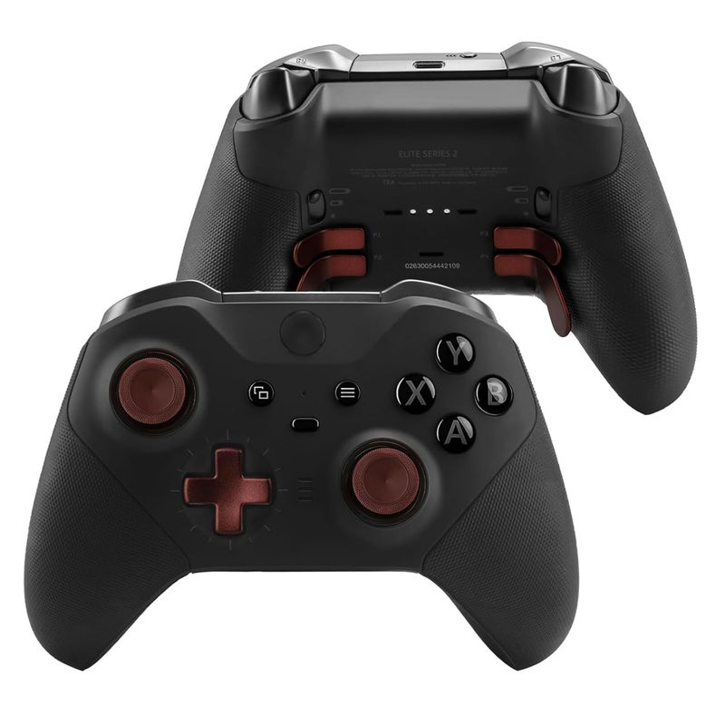 VANPARK Accessories for Xbox One Elite Series 2 Controller(Model 1797), Metal Thumbsticks Paddles Joysticks Replacement Parts Kits Compatible with Xbox Elite Wireless Controller Series 2 Core(Dark Red) - Image 5